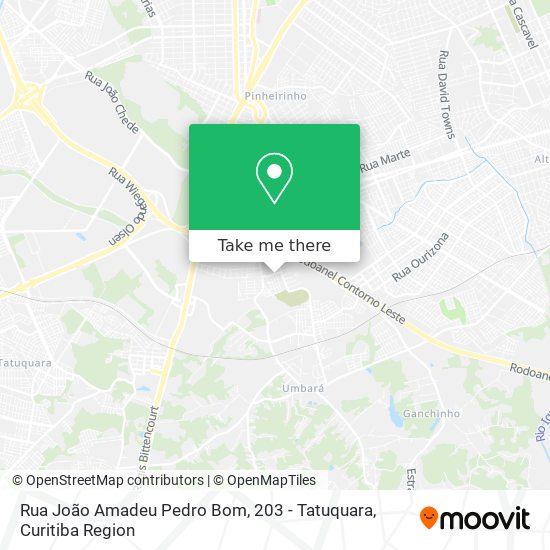 Rua João Amadeu Pedro Bom, 203 - Tatuquara map