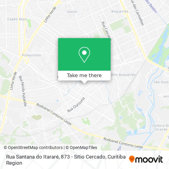 Rua Santana do Itararé, 873 - Sítio Cercado map