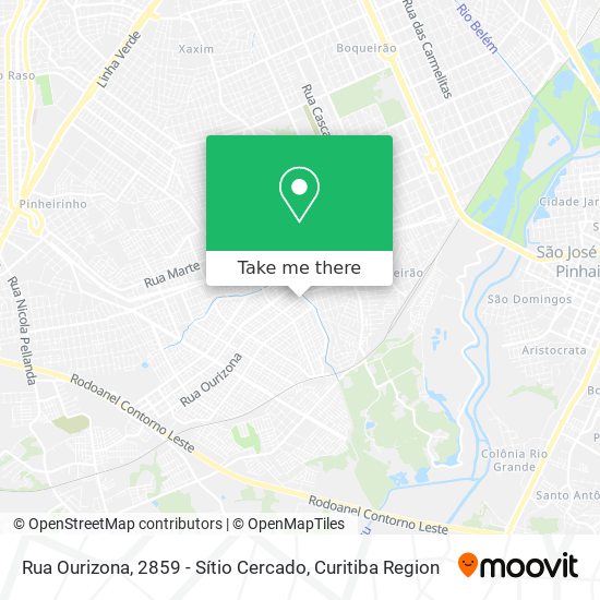 Rua Ourizona, 2859 - Sítio Cercado map