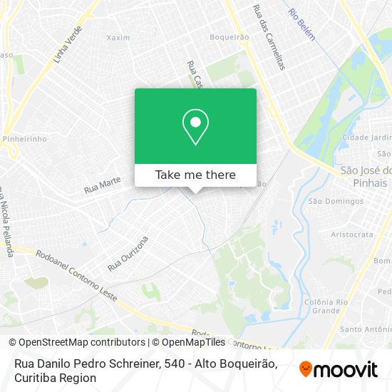 Rua Danilo Pedro Schreiner, 540 - Alto Boqueirão map