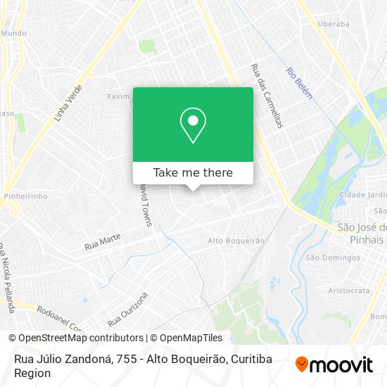 Rua Júlio Zandoná, 755 - Alto Boqueirão map