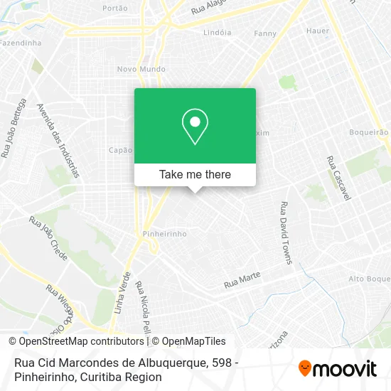 Rua Cid Marcondes de Albuquerque, 598 - Pinheirinho map