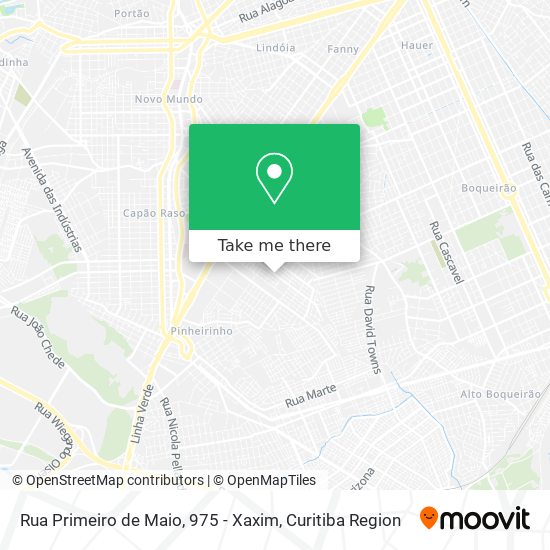 Mapa Rua Primeiro de Maio, 975 - Xaxim