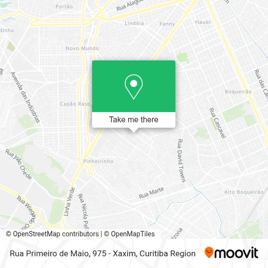 Rua Primeiro de Maio, 975 - Xaxim map