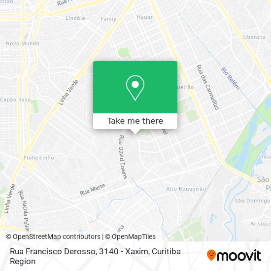 Mapa Rua Francisco Derosso, 3140 - Xaxim