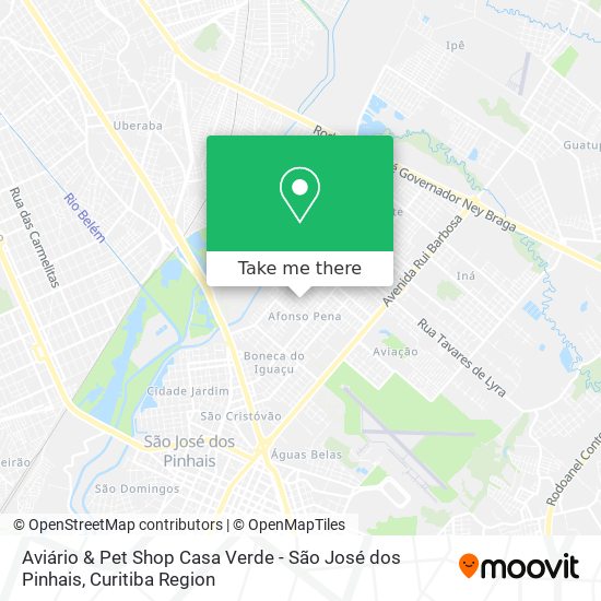 Mapa Aviário & Pet Shop Casa Verde - São José dos Pinhais