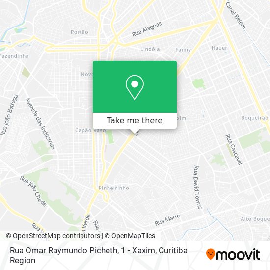 Rua Omar Raymundo Picheth, 1 - Xaxim map