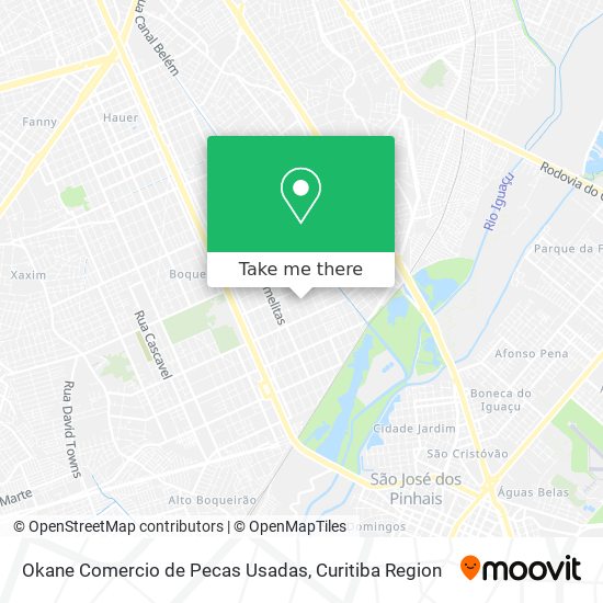 Okane Comercio de Pecas Usadas map