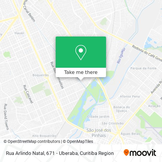 Mapa Rua Arlindo Natal, 671 - Uberaba