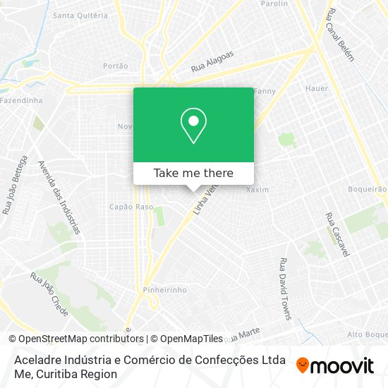 Aceladre Indústria e Comércio de Confecções Ltda Me map