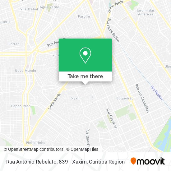 Rua Antônio Rebelato, 839 - Xaxim map