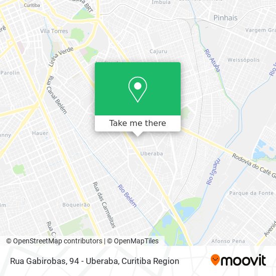 Rua Gabirobas, 94 - Uberaba map