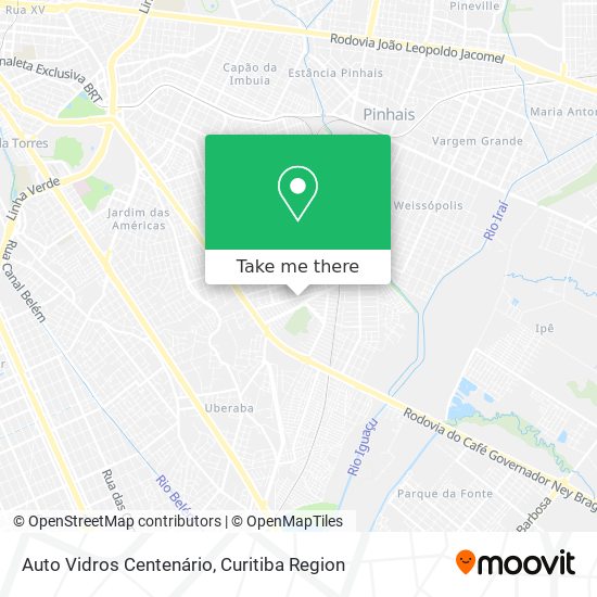 Auto Vidros Centenário map