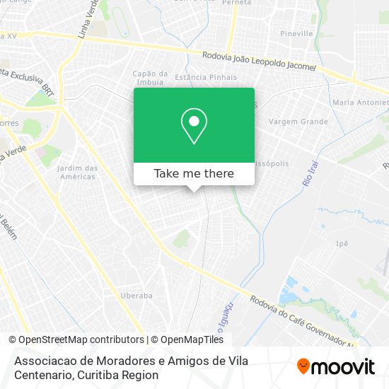 Mapa Associacao de Moradores e Amigos de Vila Centenario