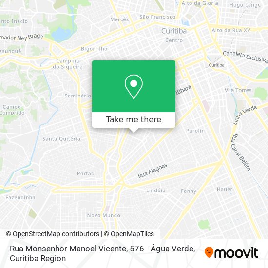 Rua Monsenhor Manoel Vicente, 576 - Água Verde map