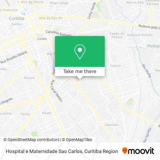 Mapa Hospital e Maternidade Sao Carlos