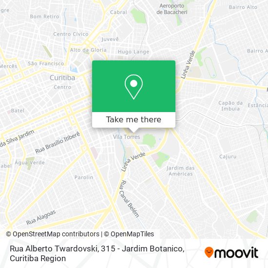 Mapa Rua Alberto Twardovski, 315 - Jardim Botanico