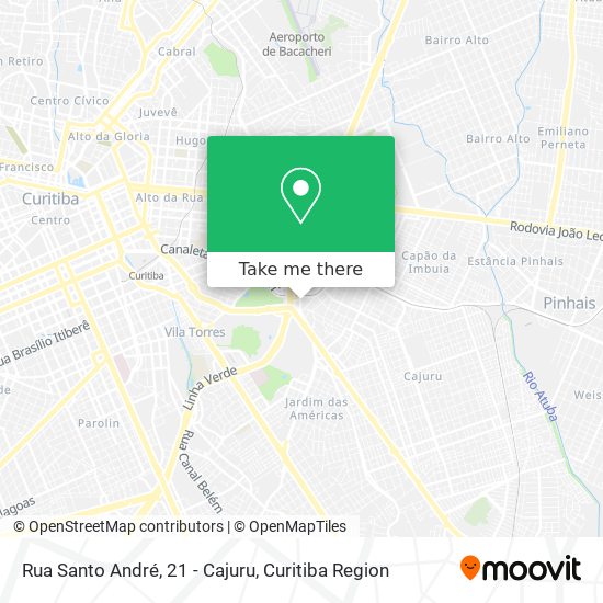 Mapa Rua Santo André, 21 - Cajuru