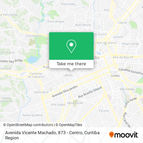 Mapa Avenida Vicente Machado, 873 - Centro