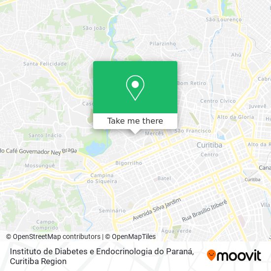 Instituto de Diabetes e Endocrinologia do Paraná map