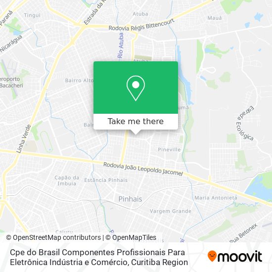 Cpe do Brasil Componentes Profissionais Para Eletrônica Indústria e Comércio map