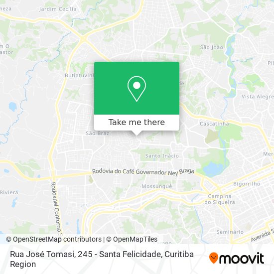 Mapa Rua José Tomasi, 245 - Santa Felicidade