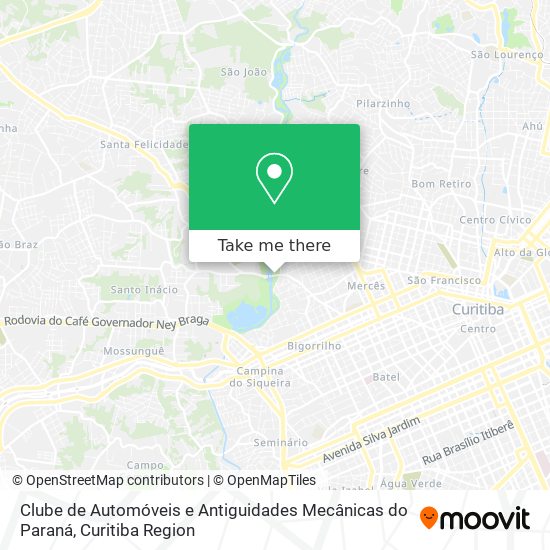 Clube de Automóveis e Antiguidades Mecânicas do Paraná map