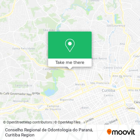 Conselho Regional de Odontologia do Paraná map