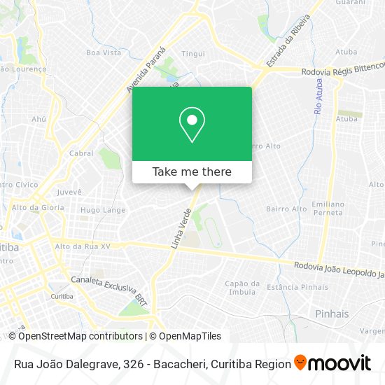 Rua João Dalegrave, 326 - Bacacheri map