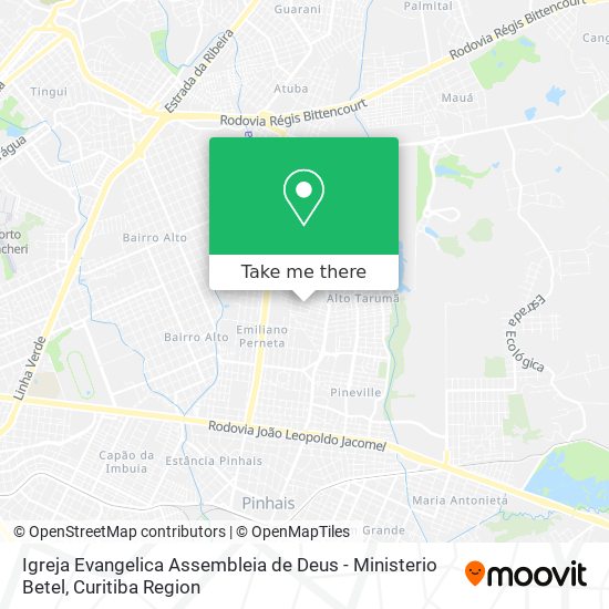 Mapa Igreja Evangelica Assembleia de Deus - Ministerio Betel