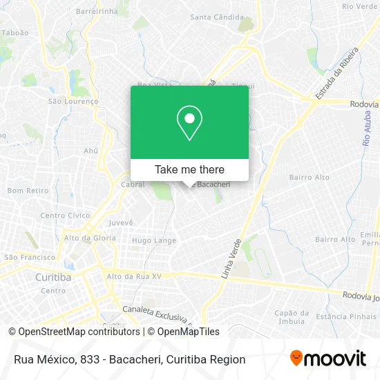 Rua México, 833 - Bacacheri map
