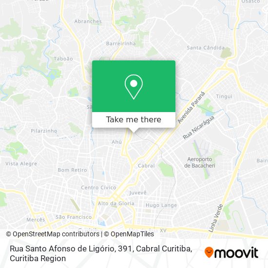 Rua Santo Afonso de Ligório, 391, Cabral Curitiba map