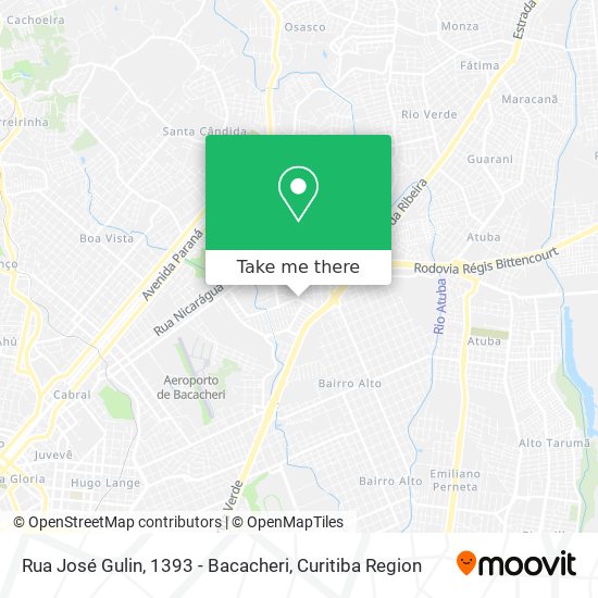 Rua José Gulin, 1393 - Bacacheri map