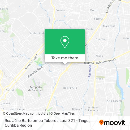 Rua Júlio Bartolomeu Taborda Luiz, 321 - Tingui map