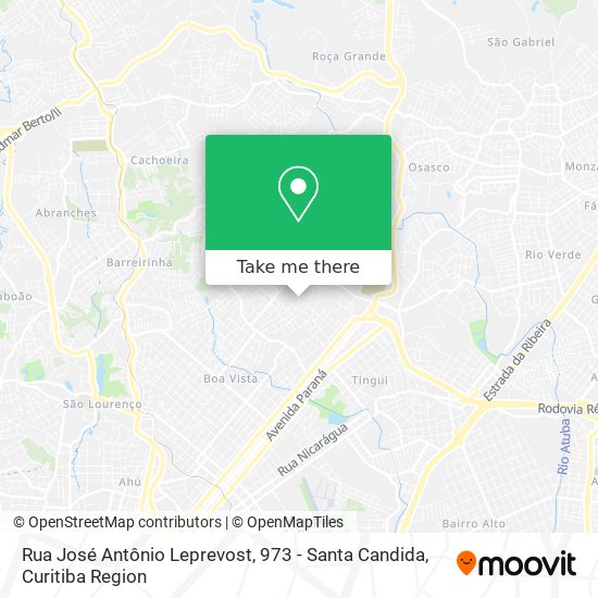 Rua José Antônio Leprevost, 973 - Santa Candida map