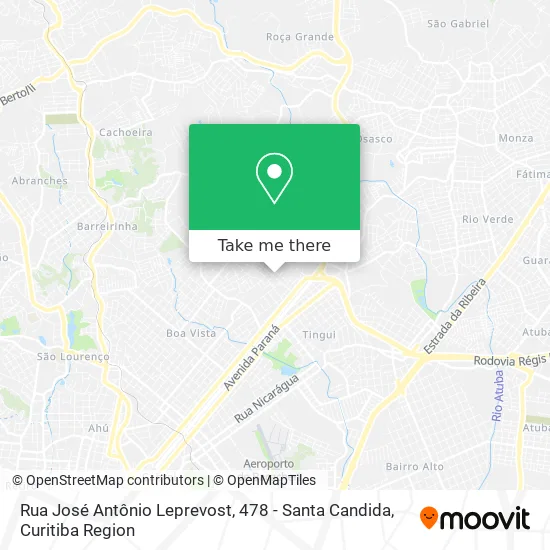 Rua José Antônio Leprevost, 478 - Santa Candida map