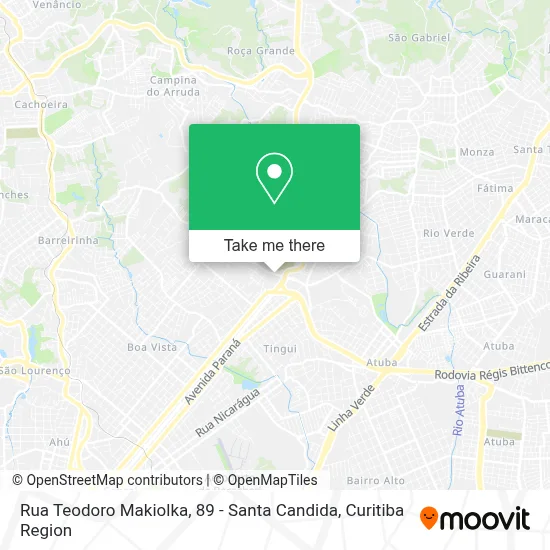 Rua Teodoro Makiolka, 89 - Santa Candida map