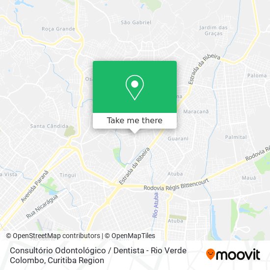 Mapa Consultório Odontológico / Dentista - Rio Verde Colombo