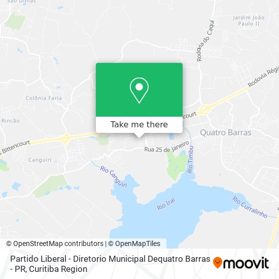 Partido Liberal - Diretorio Municipal Dequatro Barras - PR map