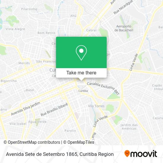 Avenida Sete de Setembro 1865 map