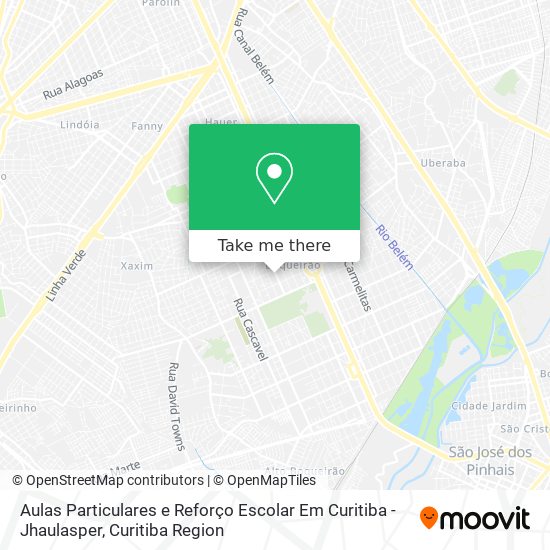 Aulas Particulares e Reforço Escolar Em Curitiba - Jhaulasper map