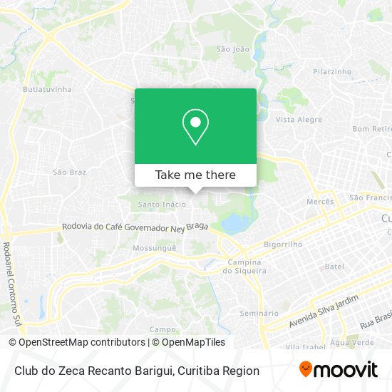 Club do Zeca Recanto Barigui map