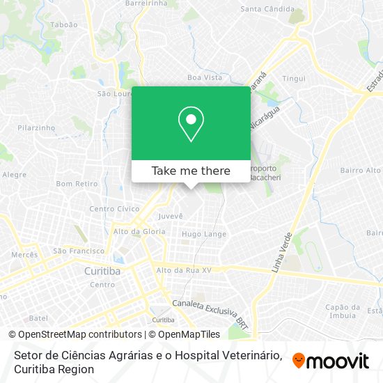 Setor de Ciências Agrárias e o Hospital Veterinário map
