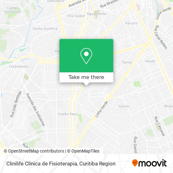 Clinilife Clinica de Fisioterapia map