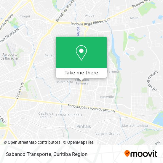 Sabanco Transporte map