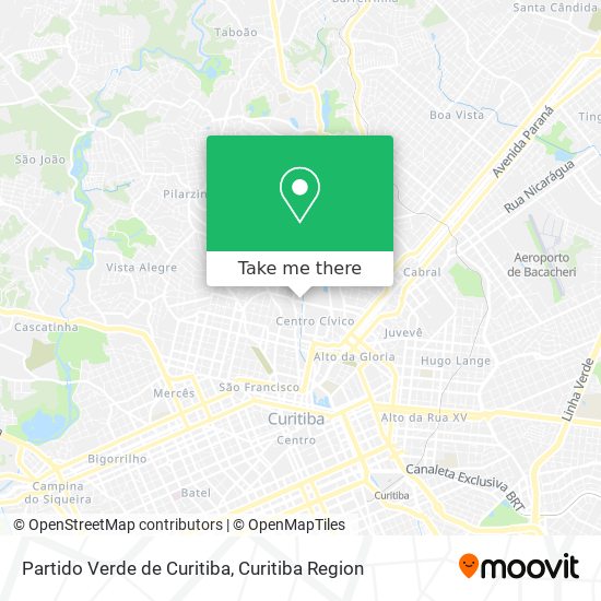 Mapa Partido Verde de Curitiba