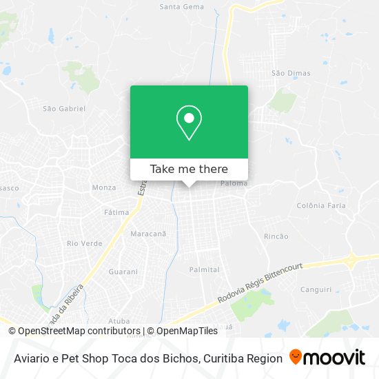 Aviario e Pet Shop Toca dos Bichos map