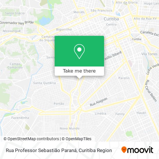 Mapa Rua Professor Sebastião Paraná