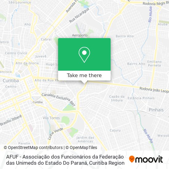 Mapa AFUF - Associação dos Funcionários da Federação das Unimeds do Estado Do Paraná