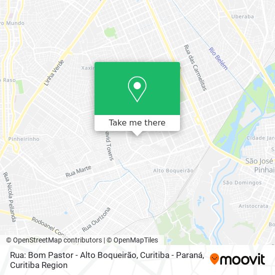 Rua:  Bom Pastor - Alto Boqueirão, Curitiba - Paraná map